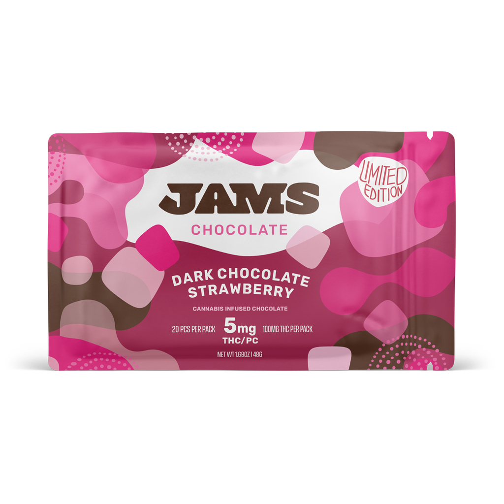 Buy JAMS Edibles Strawberry Dark Chocolate [5mg] 20-Pieces image №0