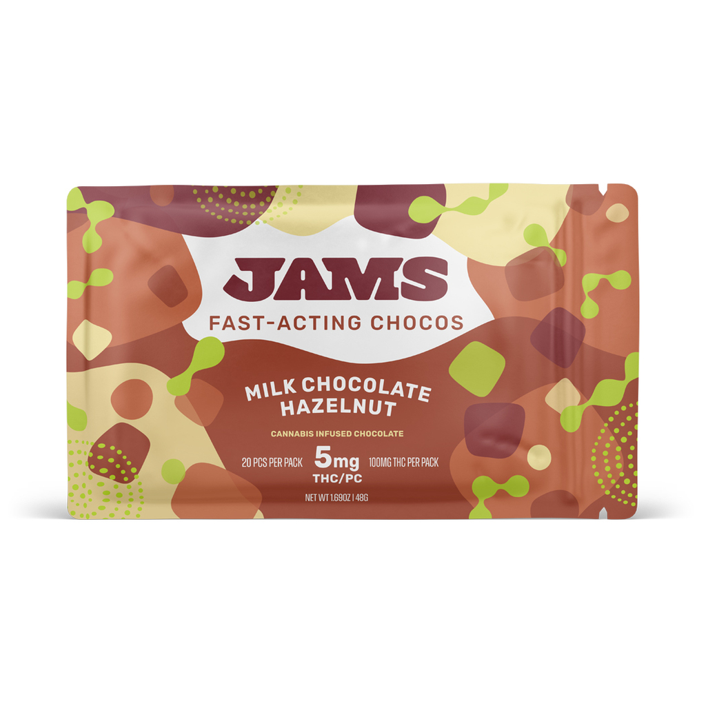 Buy JAMS Edibles Hazelnut Fast-Acting Milk Chocolates [5mg] 20-Pieces image №0