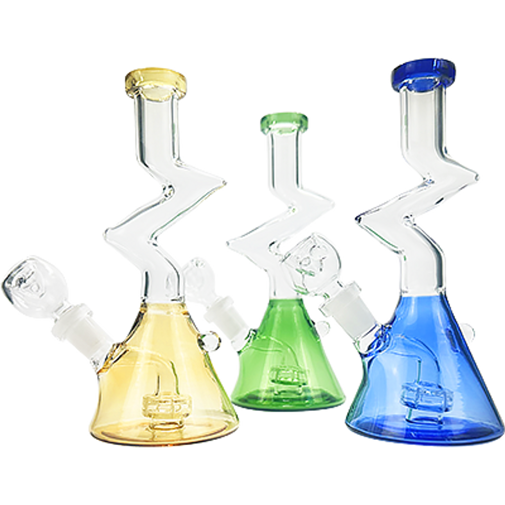 Zong Style 7" Beaker Bong with Flower Bowl LuvBuds