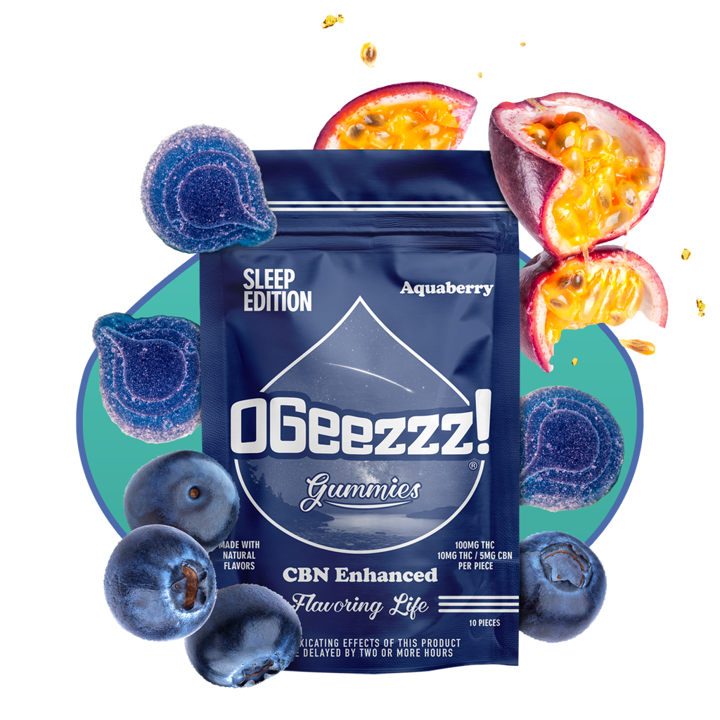 OGeez! Sleep Edition 2:1 CBN (Aquaberry) Gummies 10mg ea | 10-Pack