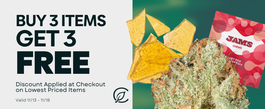 Cannabis Promo, Cannabis Sales, Cannabis Discounts, Cannabis on Sale, Buy 3, Get 3 FREE