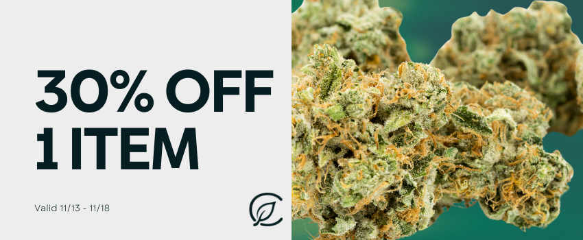 Cannabis Promo, Cannabis Sales, Cannabis Discounts, Cannabis on Sale, Get 1-2 Items at 30% Off