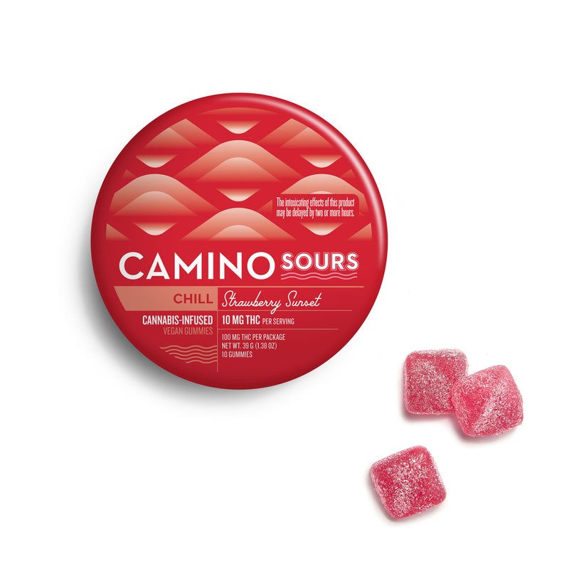 Kiva Camino Sours - Chill Strawberry Sunset Gummies 10mg ea | 10-Pack