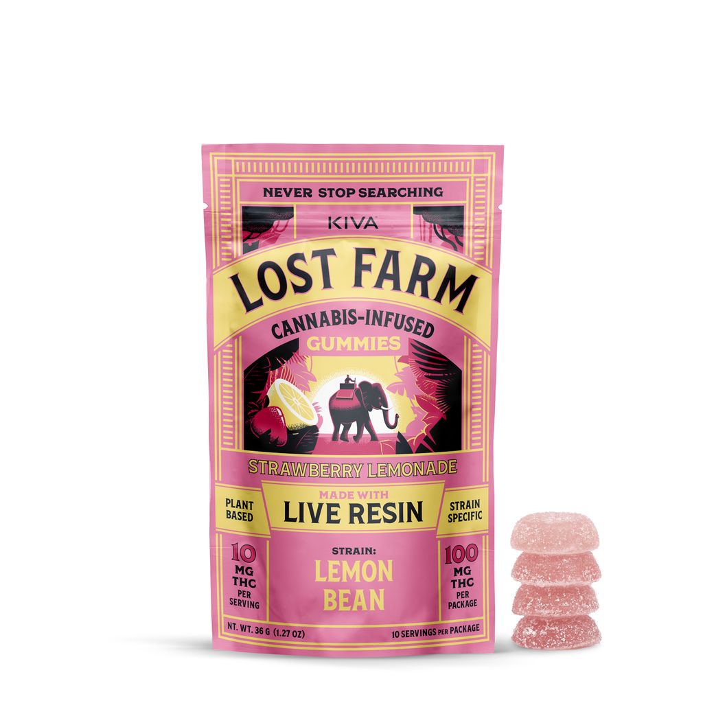 KIVA Lost Farm Strawberry Lemonade Gummies 10mg ea | 10-Pack