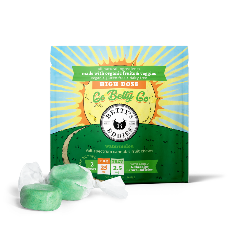 Betty's Eddies Go Betty Go Watermelon Fruit Chew 25mg ea | 2-Pack