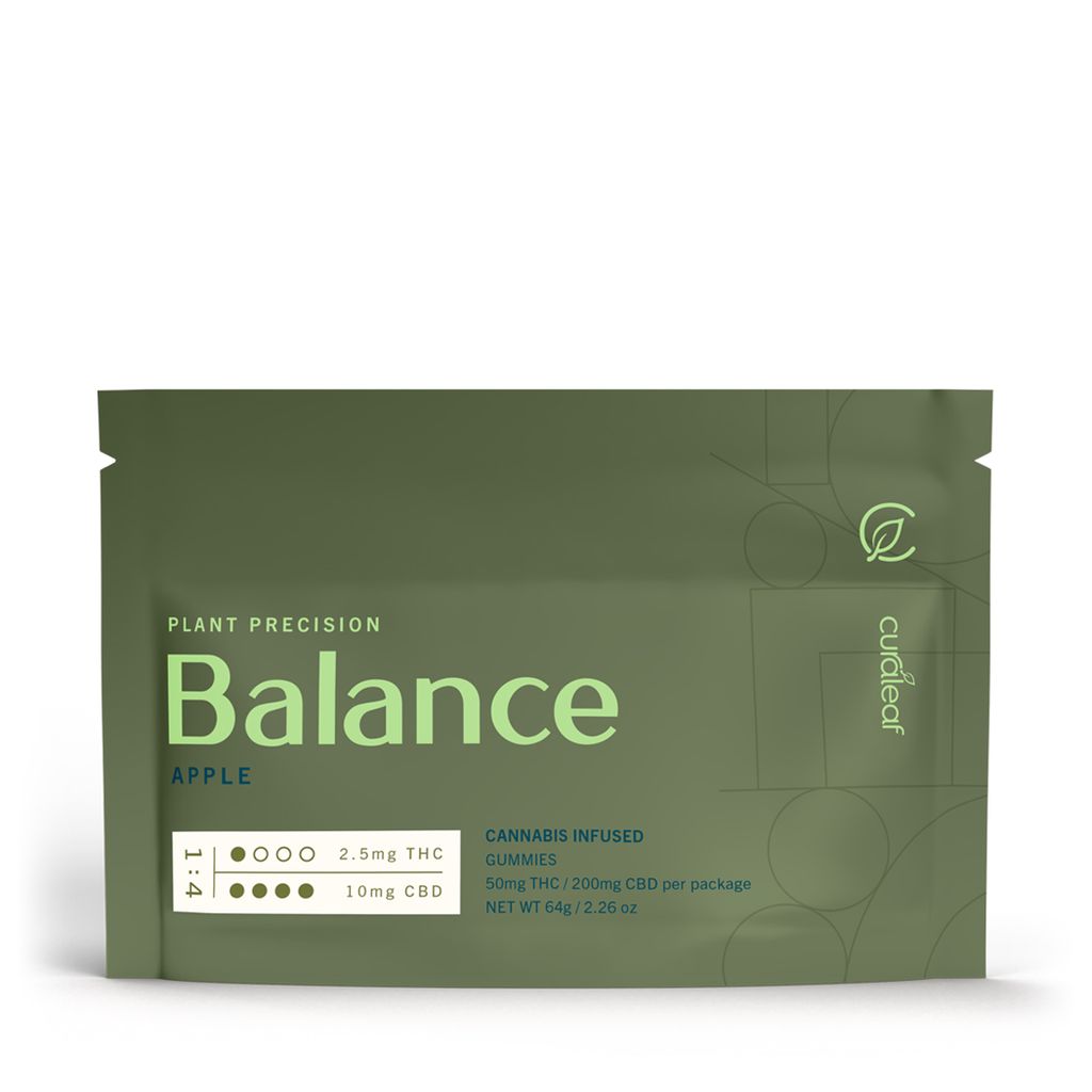 Plant Precision Balance Apple Ratioed Gummies 2.5mg ea | 20-Pack | 1:4 THC:CBD