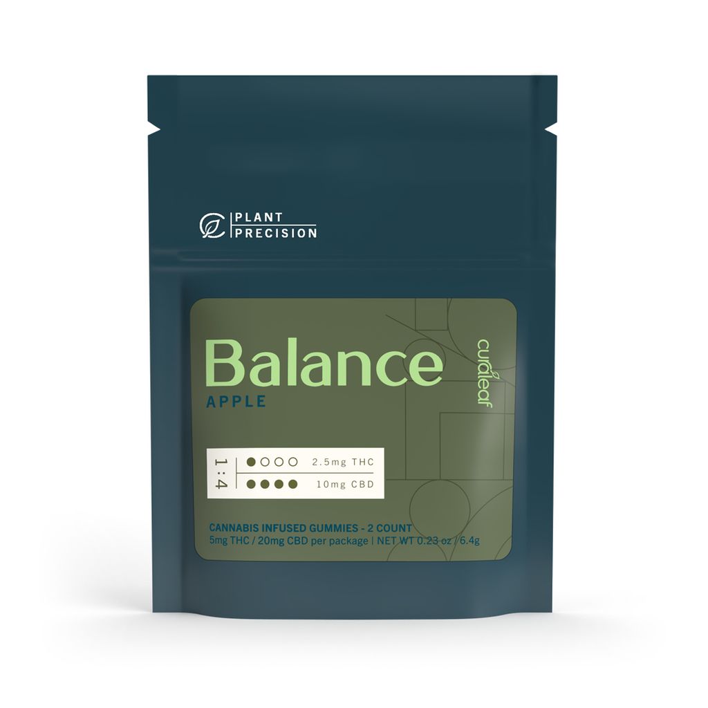Plant Precision Balance Apple Ratioed Gummies 2.5mg ea | 2-Pack | 1:4 THC:CBD