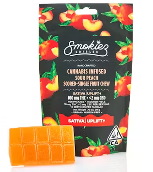 Smokiez Sour Peach Single-Scored XL Fruit Chew 100mg