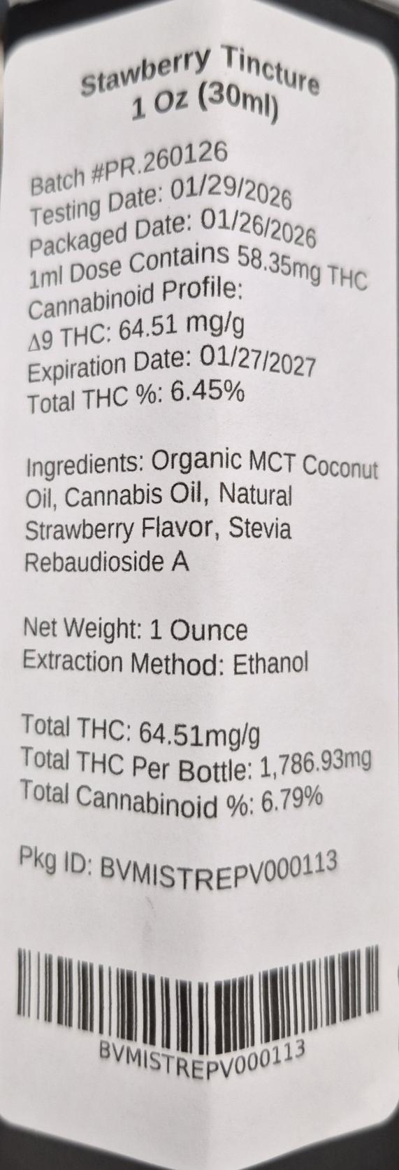 Strawberry 1000mg | PR.260126 Tincture | Curaleaf Provo, UT