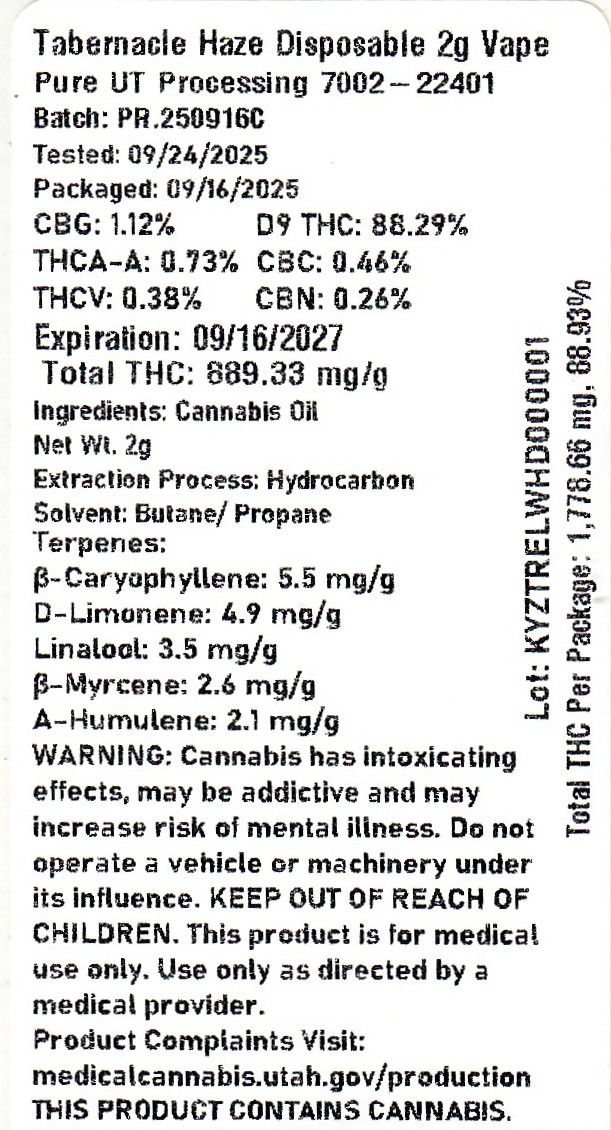 Tabernacle Haze Releaf Society Tabernacle Haze Releaf Society