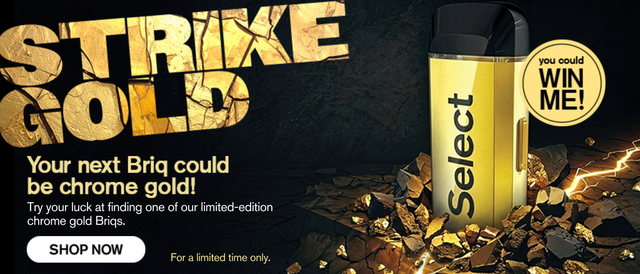Cannabis Promo, Cannabis Sales, Cannabis Discounts, Cannabis on Sale, Try Your luck at winning a gold Briq!