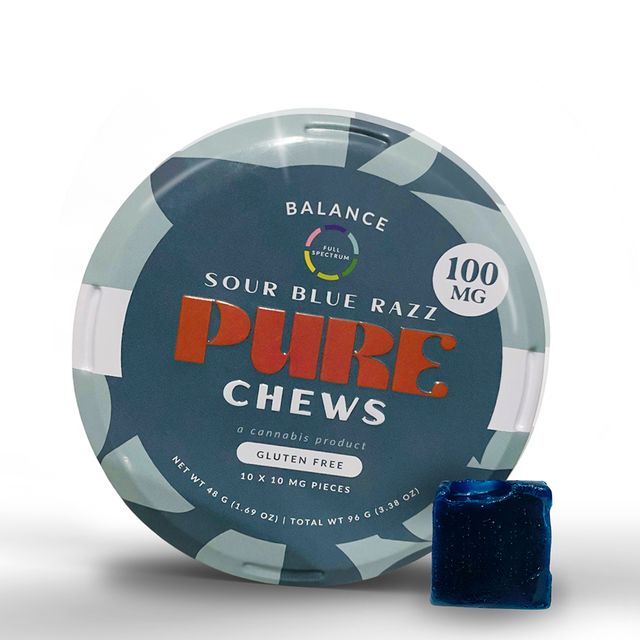 Sour Blue Razz Chews PURE Edibles