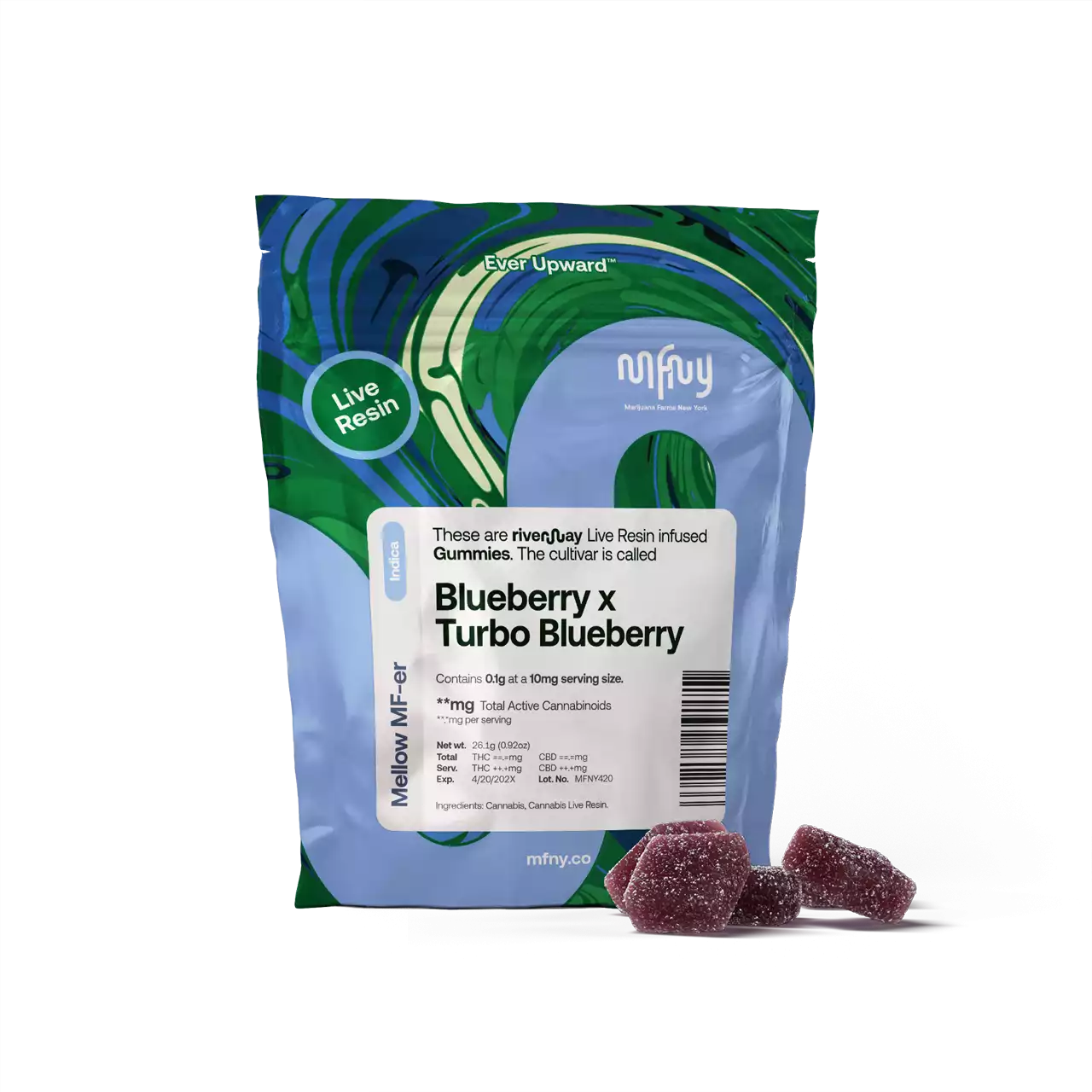MFNY Blueberry X Turbo Blueberry Live Resin Gummies 10mg ea | 10-Pack