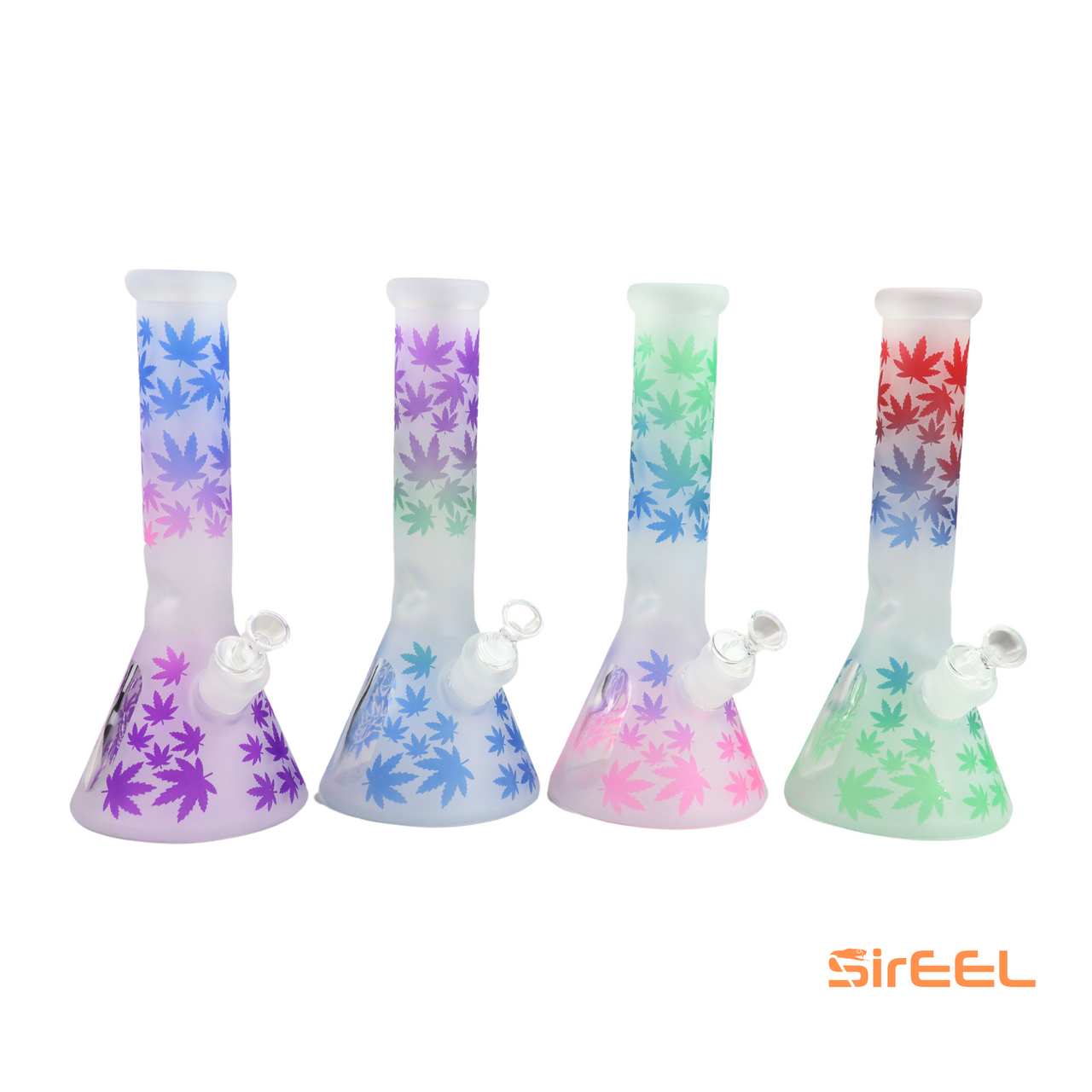 TuffLuv 7mm Beaker Bong with Frosted Leaf Windowpane SirEEL