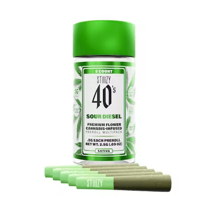 STIIIZY Sour Diesel Infused Mini Blunts 0.5g ea | 5-Pack