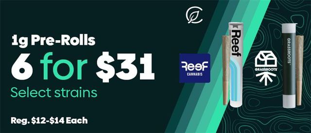Cannabis Promo, Cannabis Sales, Cannabis Discounts, Cannabis on Sale, 6 for $31 Pre-Rolls - Select Strains