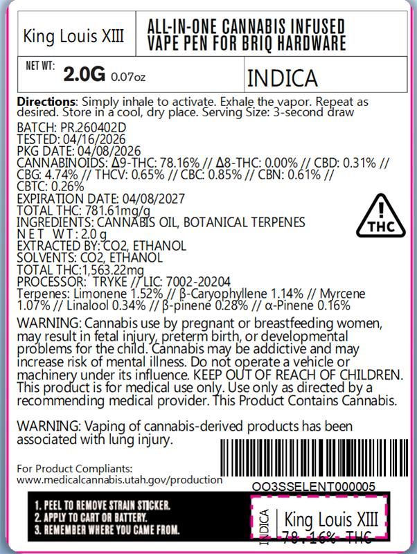 King Louis XIII 2g | PR.260402D BRIQ 2 | Curaleaf Park City, UT | Medical  Cannabis
