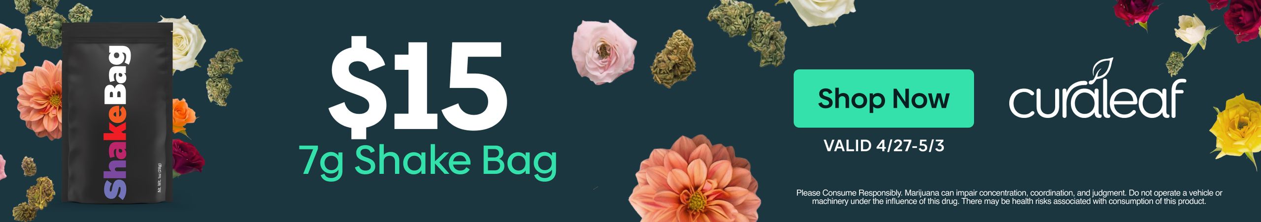 Cannabis Promo, Cannabis Sales, Cannabis Discounts, Cannabis on Sale, $15 Shake Bag Quarters!