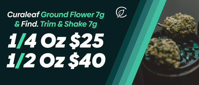 Cannabis Promo, Cannabis Sales, Cannabis Discounts, Cannabis on Sale, Back to the Grind: Ground or Shake - $25 each or 2 for $40