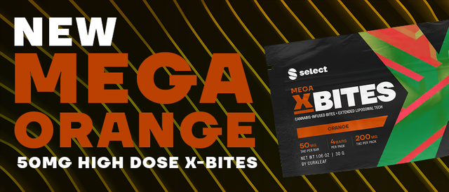 Cannabis Promo, Cannabis Sales, Cannabis Discounts, Cannabis on Sale, Launch: Mega Orange High Dose X-Bites