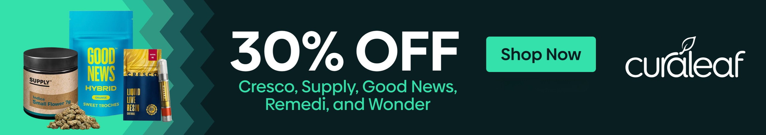 Cannabis Promo, Cannabis Sales, Cannabis Discounts, Cannabis on Sale, 30% Off Cresco, Supply, Good News, Remedi & Wonder!
