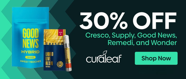 Cannabis Promo, Cannabis Sales, Cannabis Discounts, Cannabis on Sale, 30% Off Cresco, Supply, Good News, Remedi & Wonder!