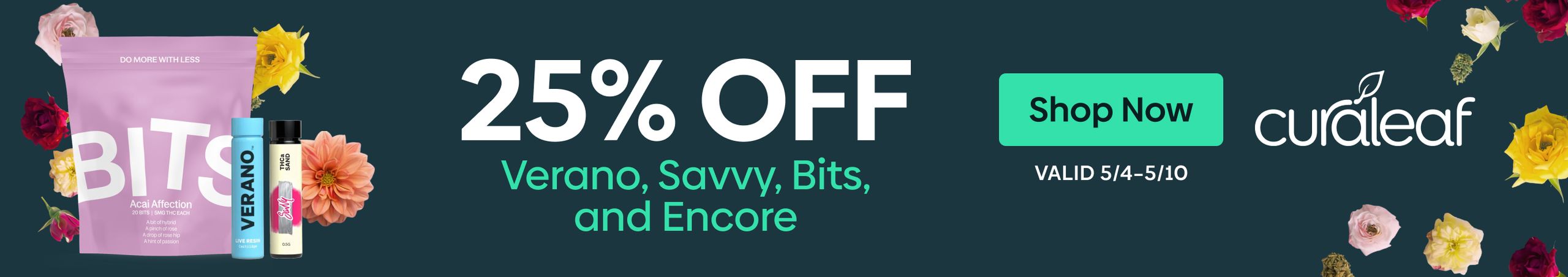 Cannabis Promo, Cannabis Sales, Cannabis Discounts, Cannabis on Sale, 25% Off Verano, Savy & Bits!