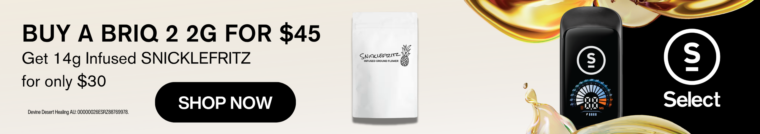 Cannabis Promo, Cannabis Sales, Cannabis Discounts, Cannabis on Sale, $75 BUNDLE: BRIQ 2 2g All-In-One & 14g Infused SNICKLEFRITZ!