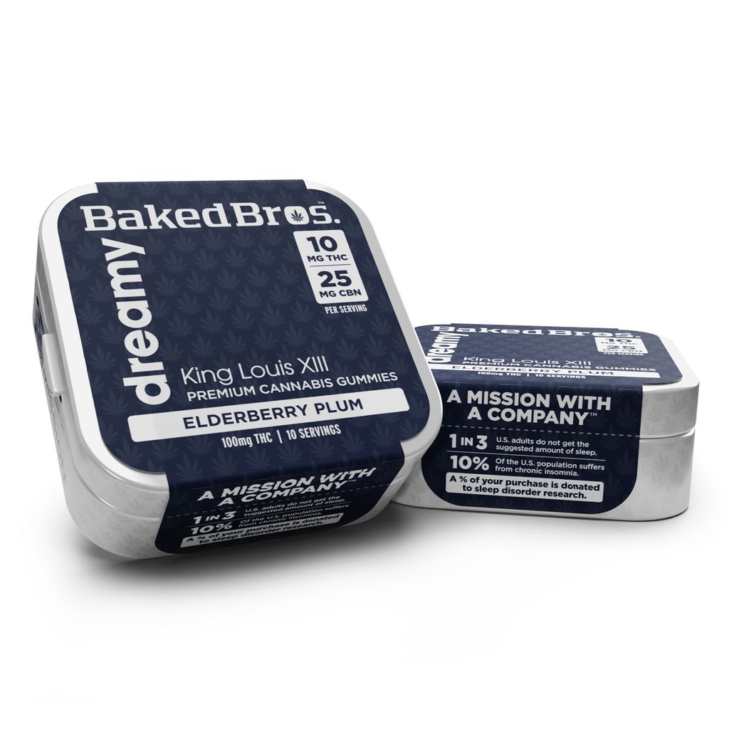 Baked Bros Dreamy Elderberry Plum Ratioed Gummies 10mg ea | 10-Pack | 2:5 THC:CBN