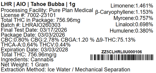 Tahoe Bubba Pure Plan Tahoe Bubba Pure Plan