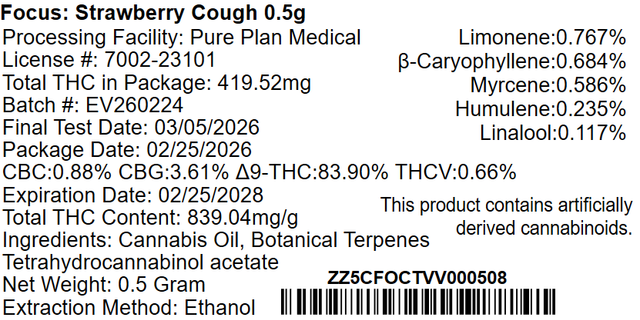 Strawberry Cough Pure Plan Strawberry Cough Pure Plan