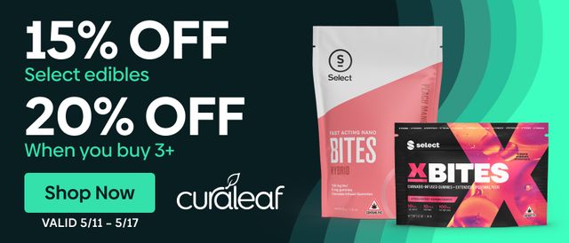 Cannabis Promo, Cannabis Sales, Cannabis Discounts, Cannabis on Sale, 15% Off All Select Edibles!