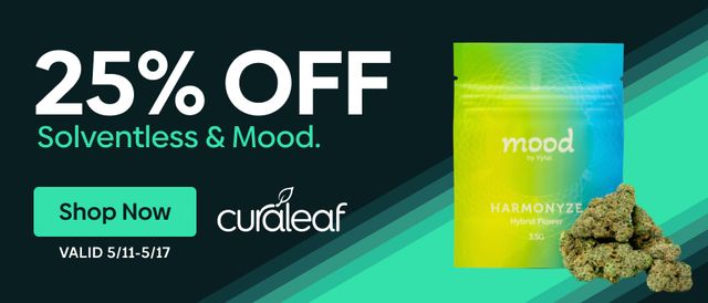 Cannabis Promo, Cannabis Sales, Cannabis Discounts, Cannabis on Sale, 25% Off Vytal Options, Mood & Solventless!
