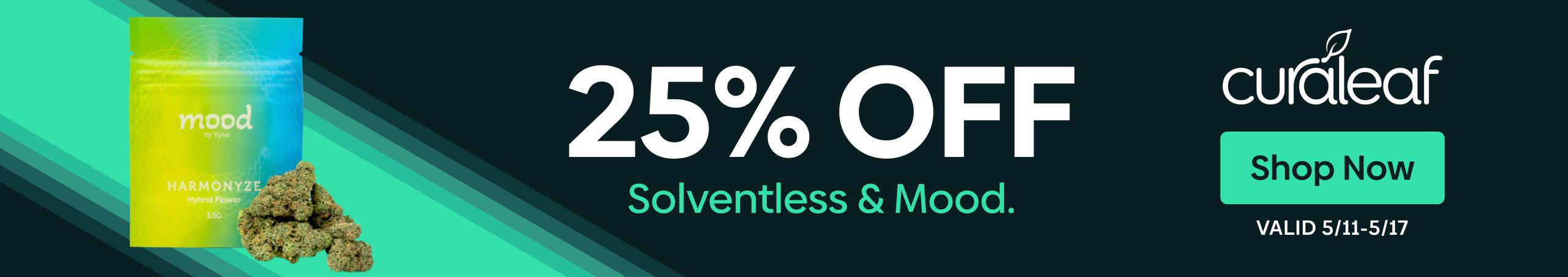 Cannabis Promo, Cannabis Sales, Cannabis Discounts, Cannabis on Sale, 25% Off Vytal Options, Mood & Solventless!
