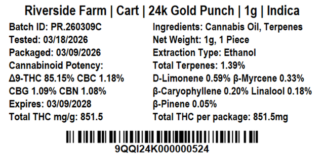 24K Gold Punch Riverside Farm 24K Gold Punch Riverside Farm