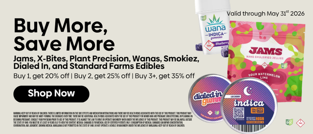 Cannabis Promo, Cannabis Sales, Cannabis Discounts, Cannabis on Sale, 35% OFF 3+ Featured Edibles!