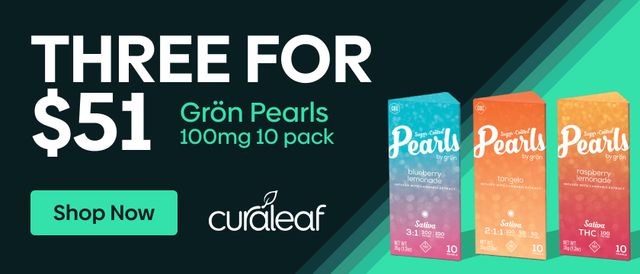 Cannabis Promo, Cannabis Sales, Cannabis Discounts, Cannabis on Sale, Gron 100mg 10pk Pearls 3 for $51!