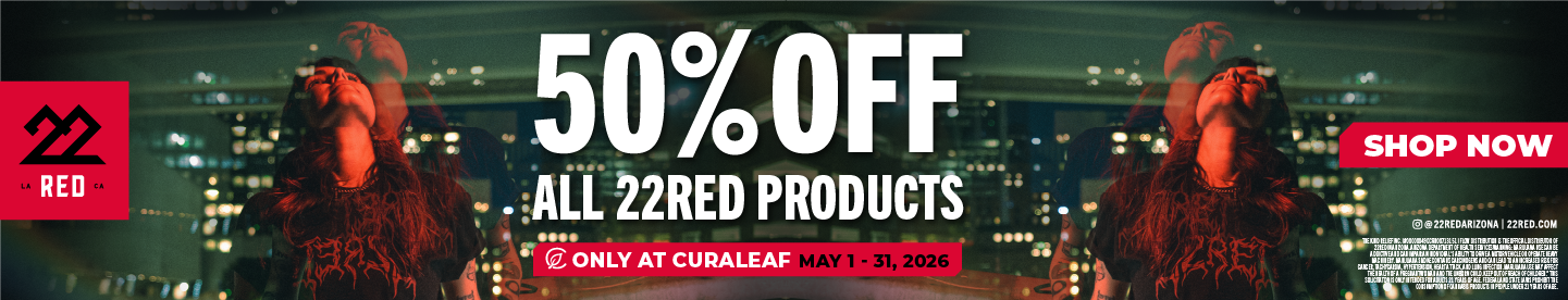 Cannabis Promo, Cannabis Sales, Cannabis Discounts, Cannabis on Sale, 50% OFF 22RED Products! 🛹🔥