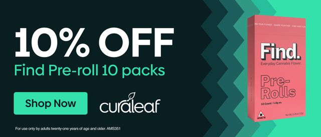 Cannabis Promo, Cannabis Sales, Cannabis Discounts, Cannabis on Sale, 10% Off All Find 10g Pre-Roll 10 Packs!