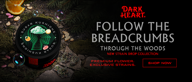 Cannabis Promo, Cannabis Sales, Cannabis Discounts, Cannabis on Sale, Launch: Dark Heart Sugar Kushions