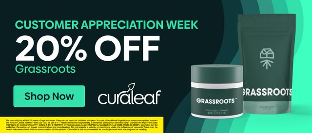 Cannabis Promo, Cannabis Sales, Cannabis Discounts, Cannabis on Sale, 20% Off All Grassroots Products!