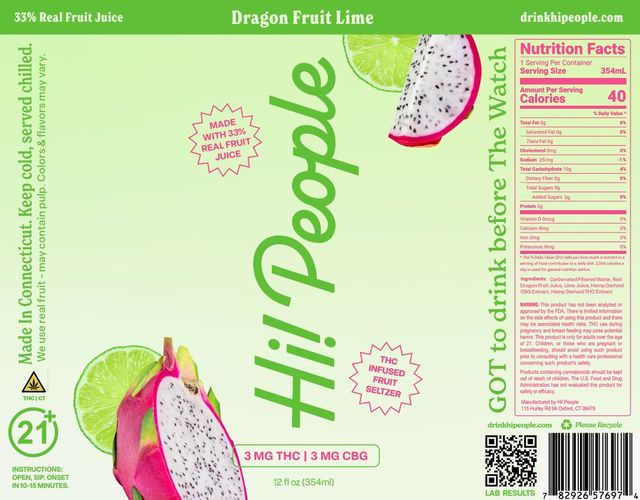 Dragon Fruit Lime Seltzer Hi! People