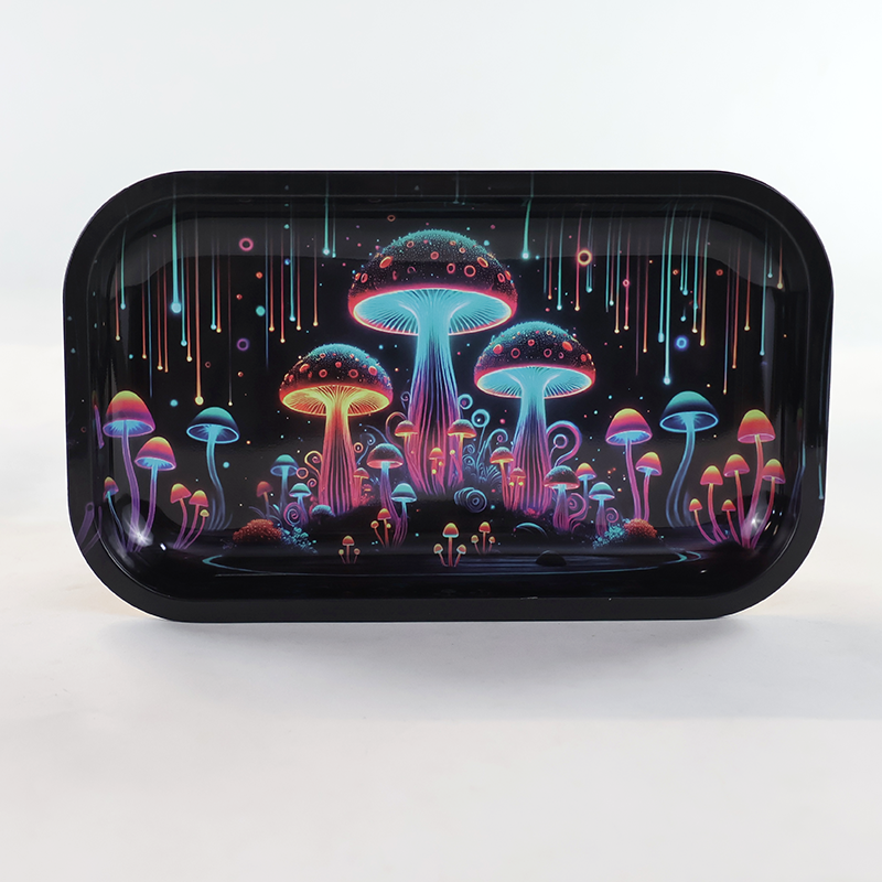 Neon Mushrooms Rolling Tray SirEEL