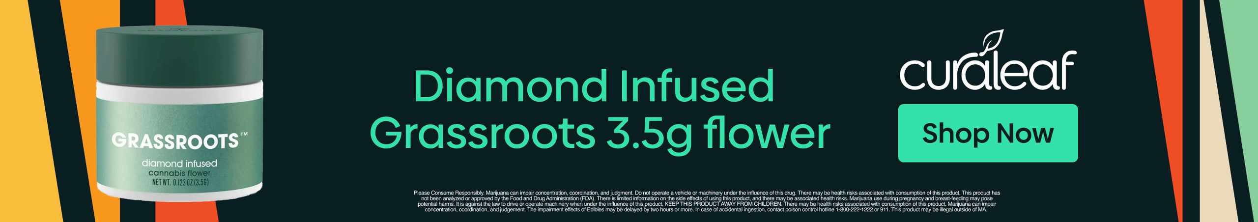 Cannabis Promo, Cannabis Sales, Cannabis Discounts, Cannabis on Sale, Grassroots Diamond Infused 3.5g Flower On Special!