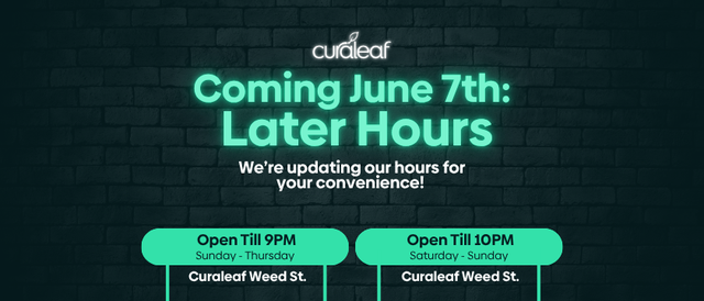 Cannabis Promo, Cannabis Sales, Cannabis Discounts, Cannabis on Sale, Weed Street New Hours
