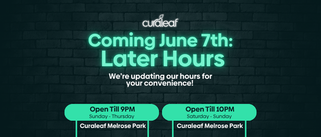 Cannabis Promo, Cannabis Sales, Cannabis Discounts, Cannabis on Sale, Melrose Park New Hours