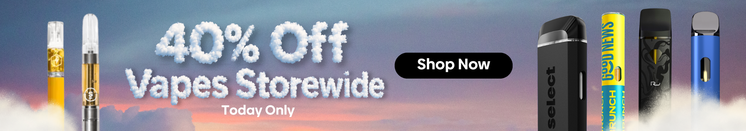 Cannabis Promo, Cannabis Sales, Cannabis Discounts, Cannabis on Sale, Tuesday - All Vapes | 40% OFF