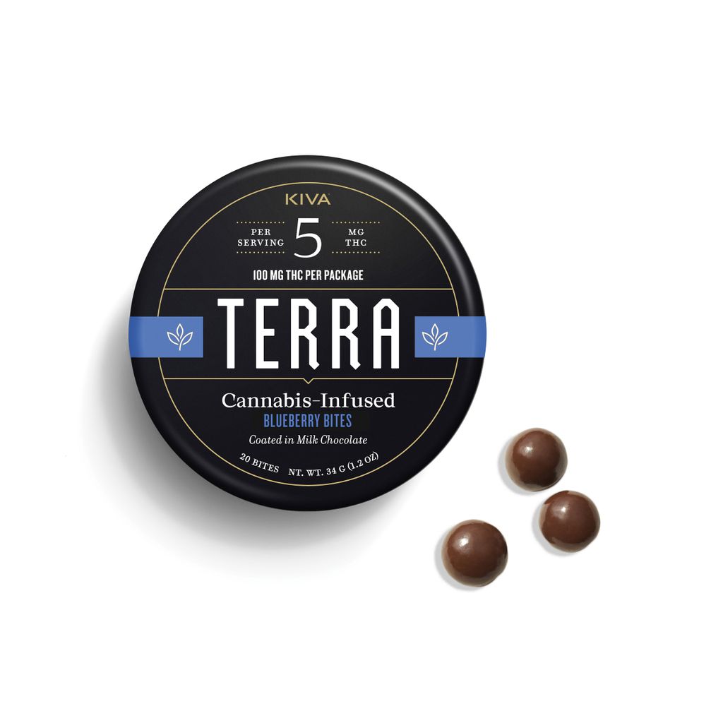 KIVA Blueberry Milk Chocolate Bites 5mg ea | 20-Pack