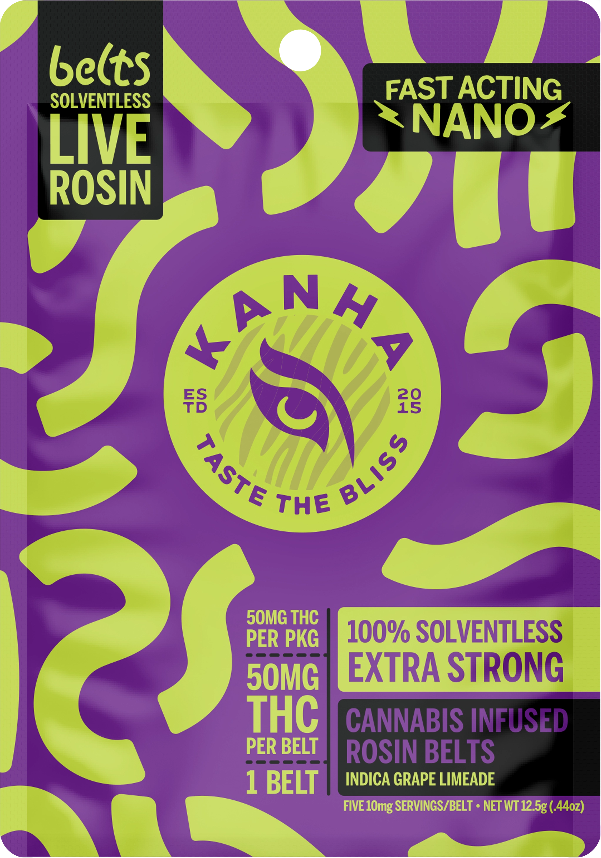 KANHA Grape Limeade Rosin Infused Gummy Rope 50mg