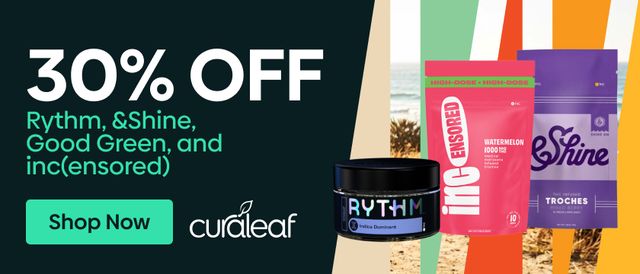 Cannabis Promo, Cannabis Sales, Cannabis Discounts, Cannabis on Sale, 30% Off Rythm, &Shine, Good Green & inc(ensored)